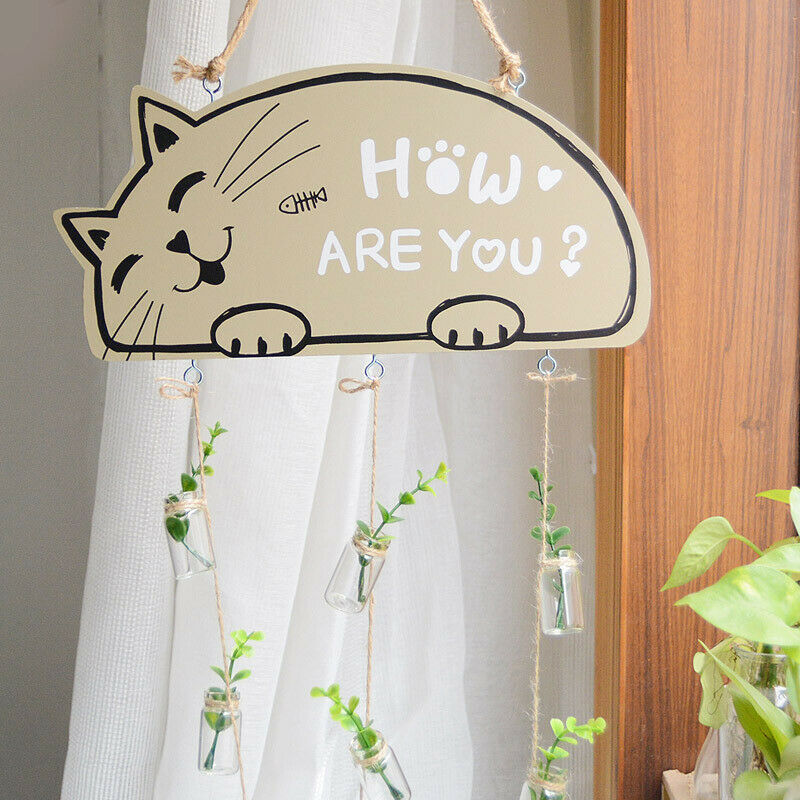 Ins Nordic Style Wooden Hydroponics Decorative Pendant Wind Chimes Children A8Q4