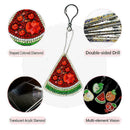 5pcs Fruits Key Strap Charm Ring Keyring Food Sample Pear Orange Gift