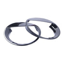 2pcs Black Chrome Bezels Front Light Headlight Trim Cover for Jeep Patriot
