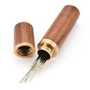 Hand Sewing Needle Storage Tube Needles Holder DIY Solid Wooden Box Craft A
