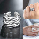 Band Weave Daumen Fingerringe Legierung Sterling verstellbare Ring Geschenk Z2N0