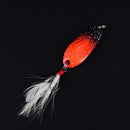 metal spinner spoon fishing lure hard bait sequin noise paillette with feather F