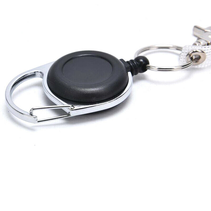 60cm Retractable Keyring Metal Wire Keychain Clip Pull Anti Lost ID Card Hol Kw