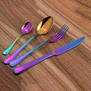 4 Pcs / Set Stainless Steel Rainbow Cutlery Set Dinnerware Set Western Food R9J2
