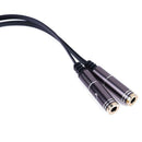 3.5mm Stereo Audio Male to 2 Female Headphone Mic Y Splitter Cable Adapter