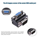 DB9 9Pin Serial Port Female to Male Connector 90 Degree Right Angle Adapter
