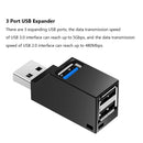 3 Port 5Gbps Portable Compact USB 3.0 Hub For PC Laptop Notebook Desktop