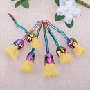 6pcs Rose Shape Yellow Makeup Brushes Foundation Powder Blush Brush Set
