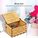Retro Carved Hand Cranked Music Box Wooden Manual Birthday Gift Home Decor