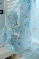 100x250cm Modern Owl Pattern Curtain Drapes Living Room Kids Bedroom Decor Blue