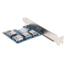PCI-E Express 1X to 4 Slots PCI-E 16X Extender Riser Card External Adapter Card