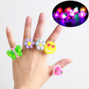10 x Flashing LED Luminous Finger Ring Light Party Decor Children Xmas Gifts