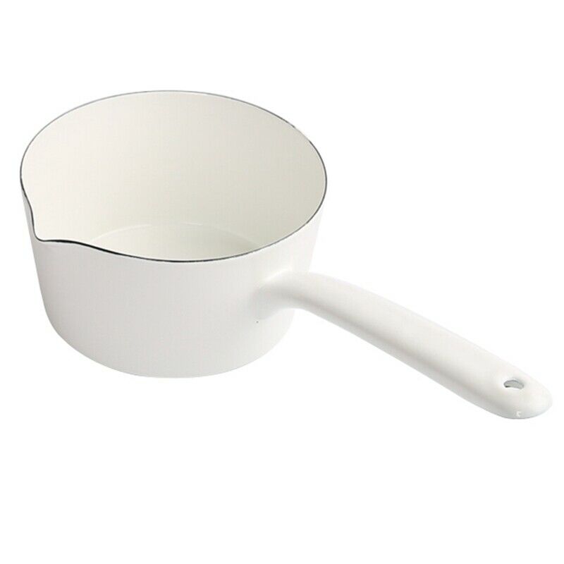 1.3L Japanese Style White Ceramics Milk Pot Kitchen Cooking Pan Pot Stewpan