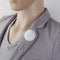 White Handmade Fabric Flower Boutonniere Men's Tuxedo Lapel Brooch Pin Stick