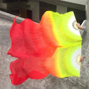 Beautiful Silk Three Color Gradient Flame Dance Fan Hand Folding Bamboo Fan
