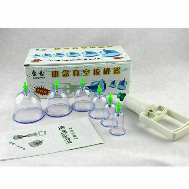 6Pcs Silicone Massage Vacuum Body Facial Cups Set Anti Cupping Cellulite ! U8M3