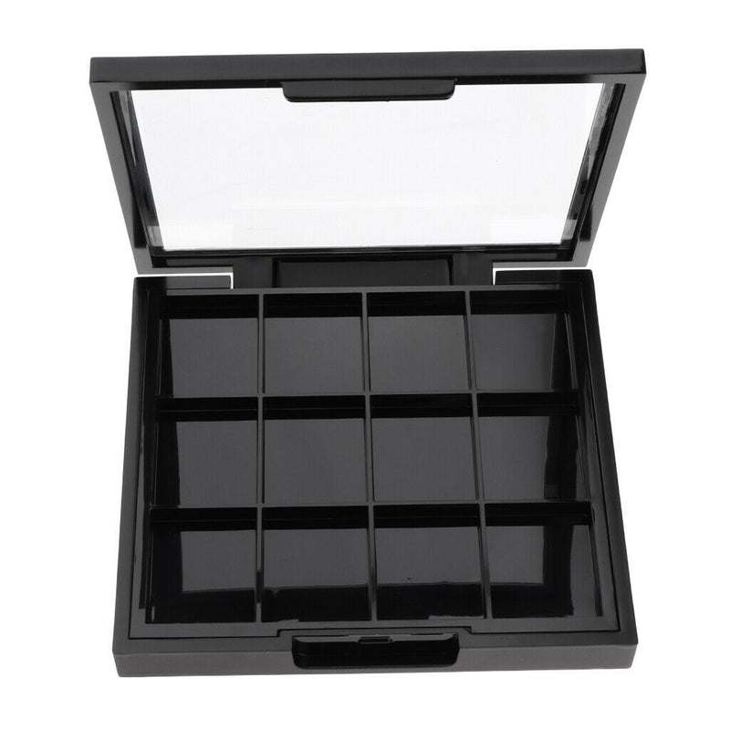 12 Slots Plastic Empty Eyeshadow Makeup Palette with Clear Lid for Concealer