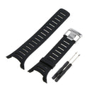 Rubber Wristwatch Bands for SUUNTO T1 T1C T3 T3C T3D T4C T4D Black