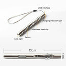 Mini LED Pen Light Pocket Clip USB Rechargeable Work Torch Flashlight Lamp NEW