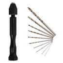 Mini mini Aluminum Hand Drill With Keyless Chuck +10x Twist Drills Rotary T