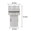 6-100V DC Digital Voltmeter Indicator LED Lamp Round Signal Light (White)