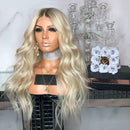 Women Cool Gradient Brown Blonde Long Full Wavy Wig Curly Natural Hair Wigs