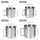 4Pcs Outdoor Portable Stainless Steel Cups Set Tableware Pot Water Cup Beer