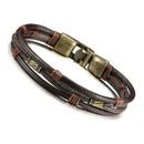5X(Men's Leather Bracelet Tribal Braid Cuff Hand Chain Bracelet Leather Co E1I7)