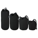4Pcs DSLR Camera Lens Pouch Bag Neoprene Soft Bag Waterproof Case S+M+L+XL  O5S3