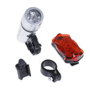 Waterproof 5 Led Lamp Bike Bicycle Front Head Light+Rear Safety Flashlight SetJR