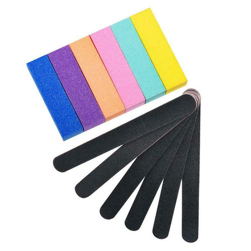 12Pcs Nail Files And Buffers Block Manicure Kits Rectangular Art Care