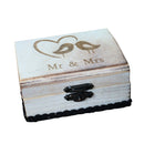 Bird Couple Mr Mrs Retro Wedding Ring Bearer Box Wood Display Jewelry Holder