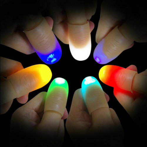 2 x LED Finger Thumbs Light Magic Trick Prop Party Bar Flashlight Magic Toys New