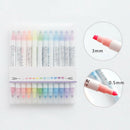 12pcs Marker Pens Soft writing Headed Fluorescent Pen Art Highlighter Drawing ME