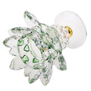 Crystal Buddhist Lotus Tea Light Candle Holder Light Oil Lamp Base Green