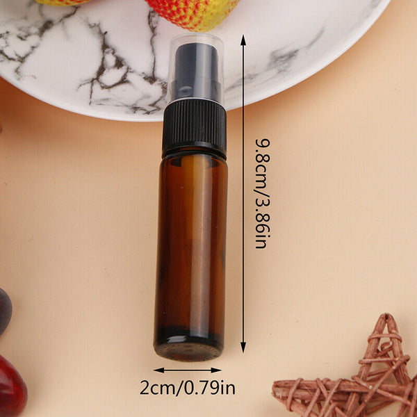 10ML Mini Empty Glass Bottle Spray Perfume Cologne Refillable Travel Organize Ew