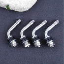 4pcs 90 Degrees Angle Chrome Plated Metal Tire Valve Stems Bolt In Tubeless