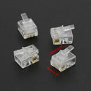 50Pcs RJ12 RJ11 Tel ADSL Crystal Head Modular Plugs 6P6C For Solid Connectors