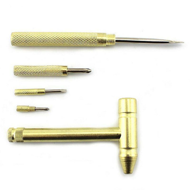 Compact Brass Hammer Repair Tool with Screwdriver for Goldsmith Silversmith