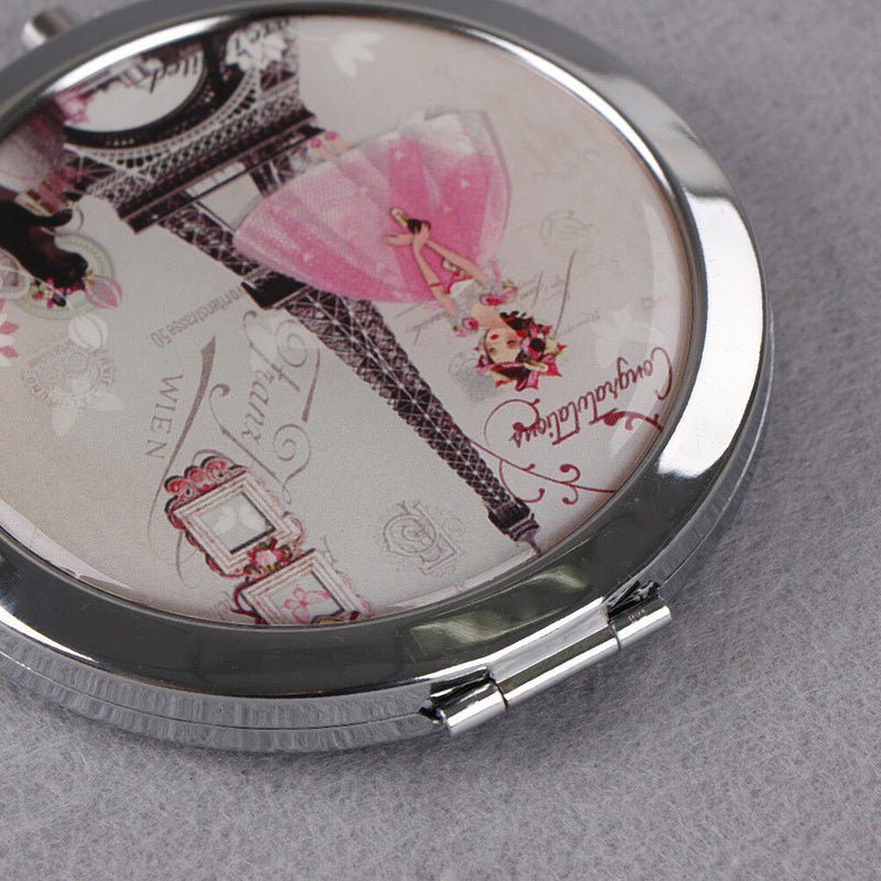 Woman makeup compact pocket tower mirrors portable double-side folding mirror JR