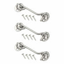3x Window Hook Cabin Hook And Eye Latch Lock Shed Gate Door Catch Holder
