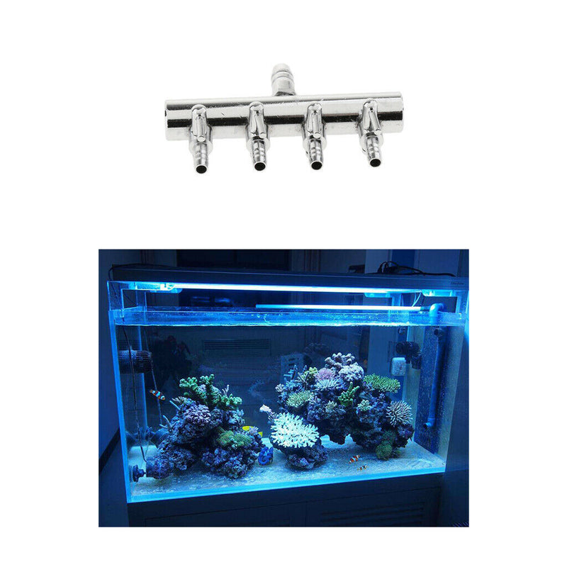 2pcs Stainless Steel Aquarium Fish Tank 4 Ways Air Flow Splitter Lever Control