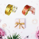 5pcs/set Gift Wrapping Glitter Star Print Ribbon DIY Christmas Party Decor Craft