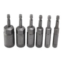 6Pcs 6mm-17mm 80mm Length Extra Deep Bolt Nut Bit Set Metric 1/4 6.35mm Hex