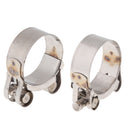 2 x Exhaust Clamp Clip Stainless Steel Muffler Silencer Clamps 44-47mm & 48-51mm
