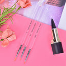 3pcs/set Nail art lines painting brush transparent pen 7/9/11mm uv polish tips Z