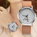 Women Casual Quartz Minimal Leather Round Dial Analog Watch (Light Brown) A