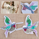 2pcs 7" Hummingbird Sew On Patch Badge Embroidered Sequins Applique Cloth Fabric