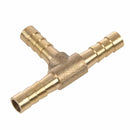 2pcs Air Fuel Water 3-Way Brass Tee T Fitting Hose Barb Connector R9C2