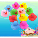 12 Pcs Colorful Baby Children Bath Toys Cute Rubber Squeaky Duck Ducky FT